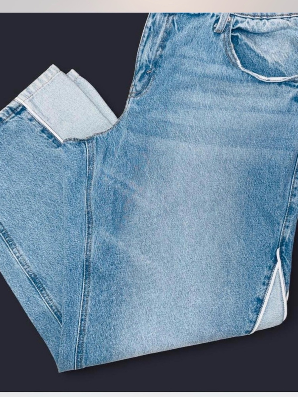 2000s Baggy Wide Leg Jeans 14 Plus Size Streetwear Denim Baddie on the go Curvy - Picture 6 of 8